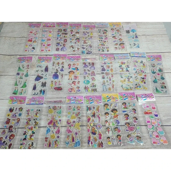 Sticker Lot of 25 Peppa Pig Dora Frozen Sofia the First Barbie Mickey and Minnie - Picture 1 of 5